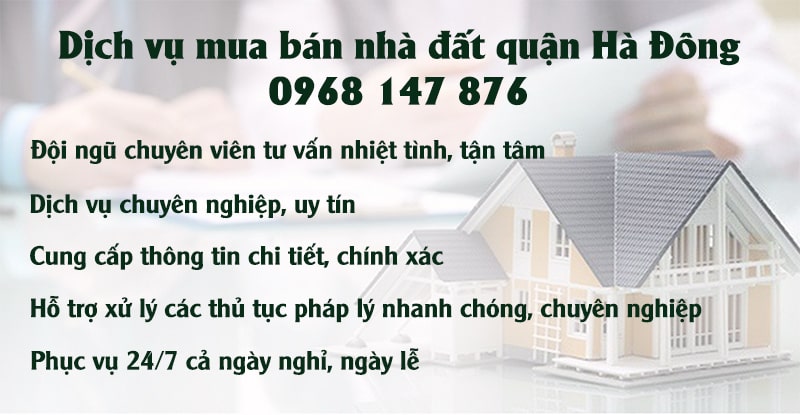 Dịch vụ mua bán nhà đất quận Hà Đông