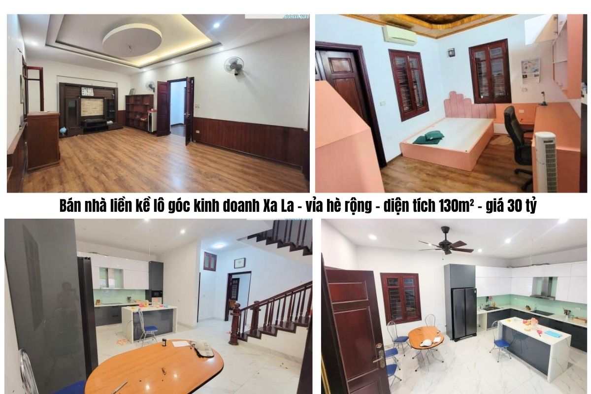 Bán nhà liền kề lô góc kinh doanh Xa La – vỉa hè rộng – diện tích 130m² – giá 30 tỷ