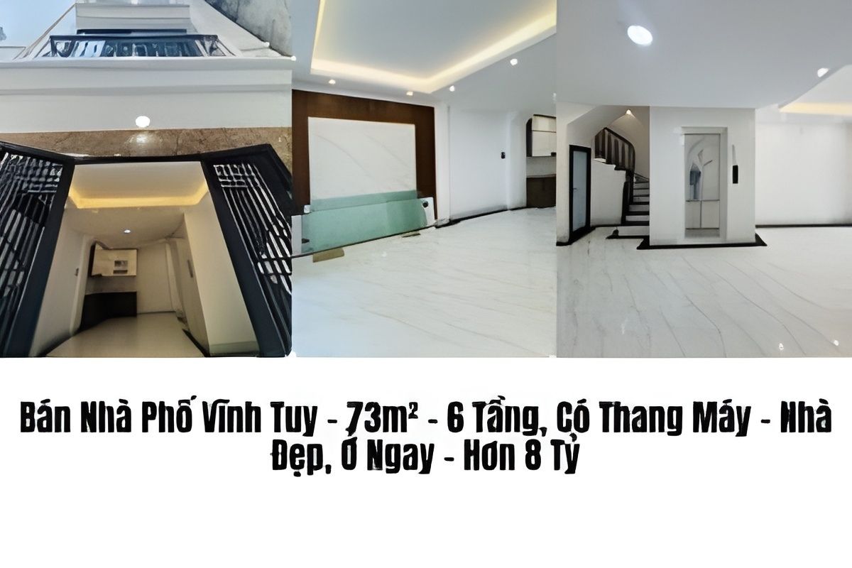 Bán Nhà Phố Vĩnh Tuy – 73m² – 6 Tầng, Có Thang Máy – Nhà Đẹp, Ở Ngay – Hơn 8 Tỷ