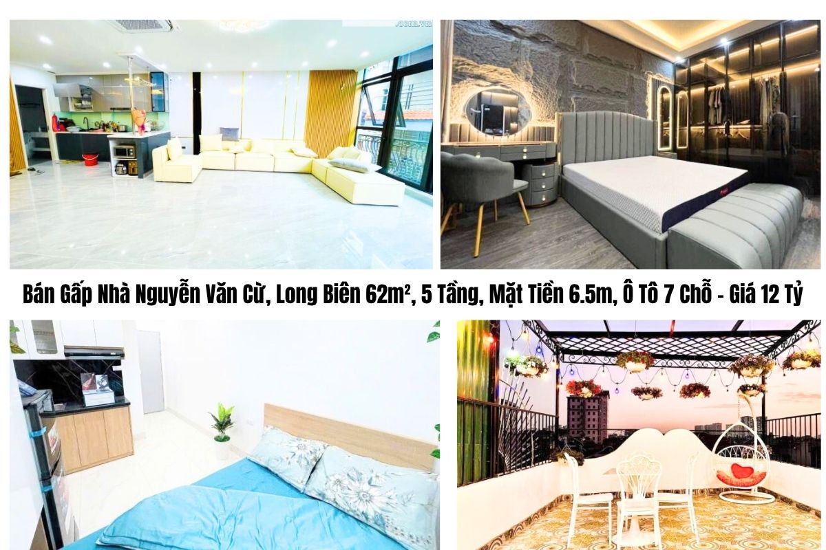Bán Gấp Nhà Nguyễn Văn Cừ, Long Biên – 62m², 5 Tầng, Mặt Tiền 6.5m, Ô Tô 7 Chỗ – Giá Chỉ 12 Tỷ