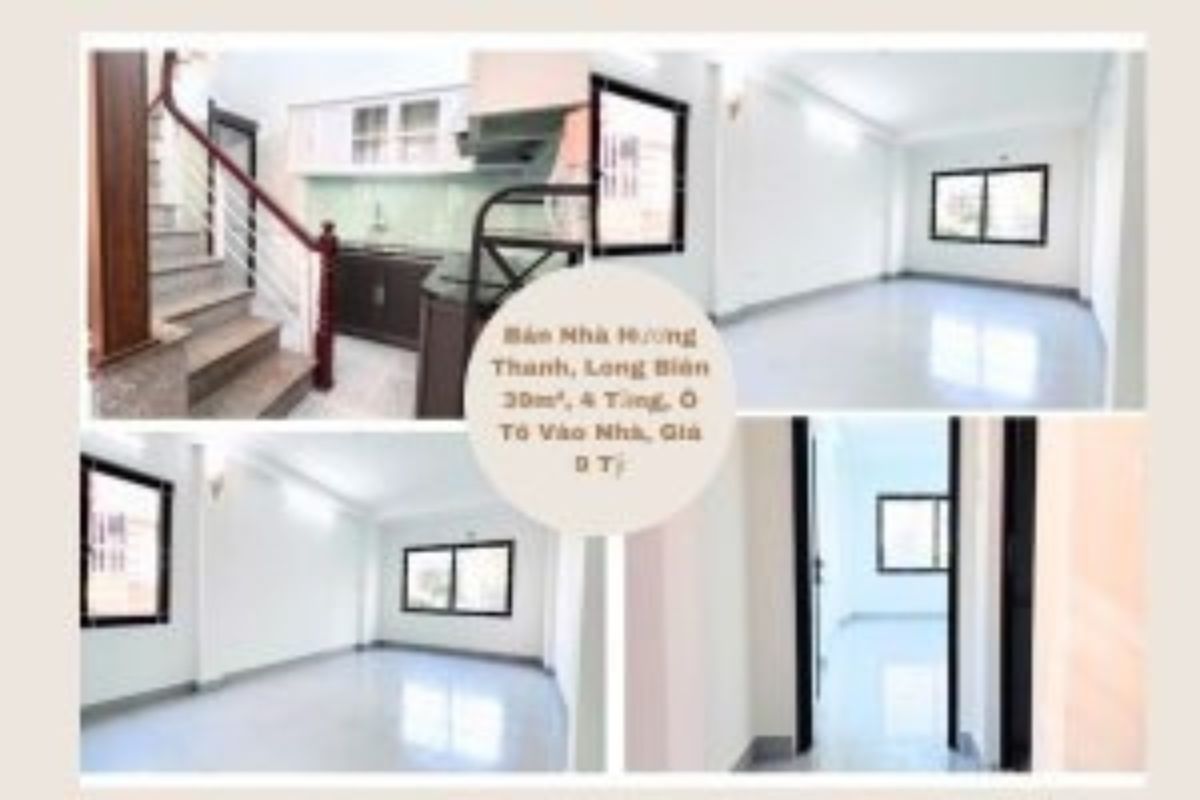 Bán Nhà Hương Thanh, Long Biên 39m², 4 Tầng,  Ô Tô Vào Nhà, Giá 9 Tỷ