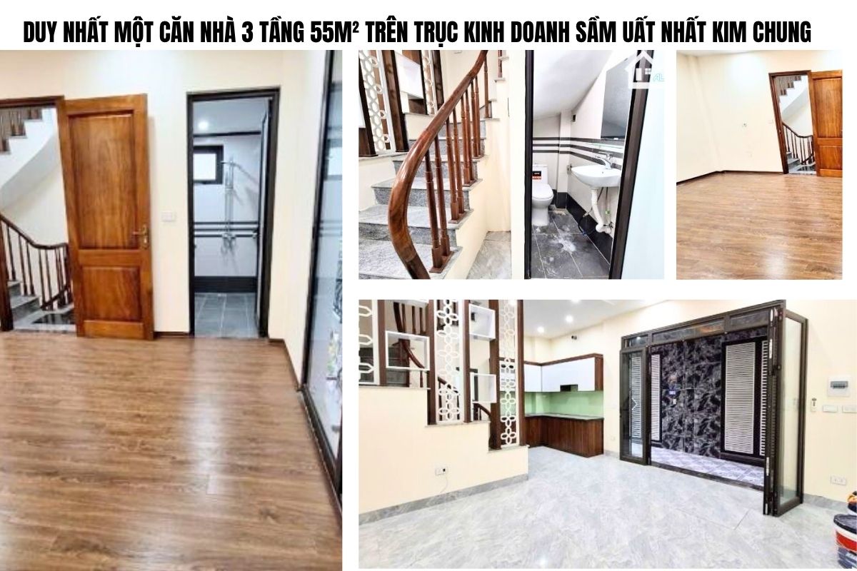 DUY NHẤT MỘT CĂN NHÀ 3 TẦNG 55M² TRÊN TRỤC KINH DOANH SẦM UẤT NHẤT KIM CHUNG – GIÁ ĐẦU TƯ