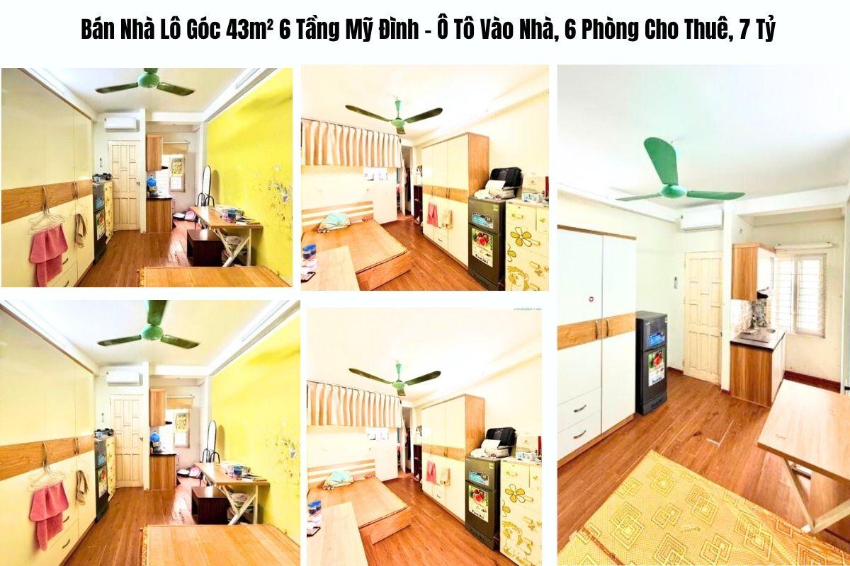 Bán Nhà Lô Góc 43m² 6 Tầng Mỹ Đình – Ô Tô Vào Nhà, 6 Phòng Cho Thuê, 7 Tỷ