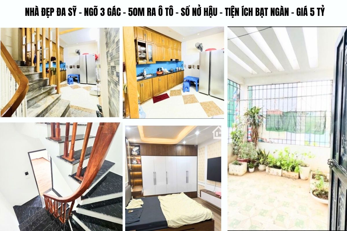 NHÀ ĐẸP ĐA SỸ – NGÕ 3 GÁC – 50M RA Ô TÔ – SỔ NỞ HẬU – TIỆN ÍCH BẠT NGÀN – GIÁ 5 TỶ