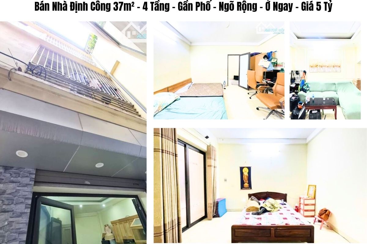 Bán Nhà Định Công 37m² – 4 Tầng – Gần Phố – Ngõ Rộng – Ở Ngay – Giá 5 Tỷ