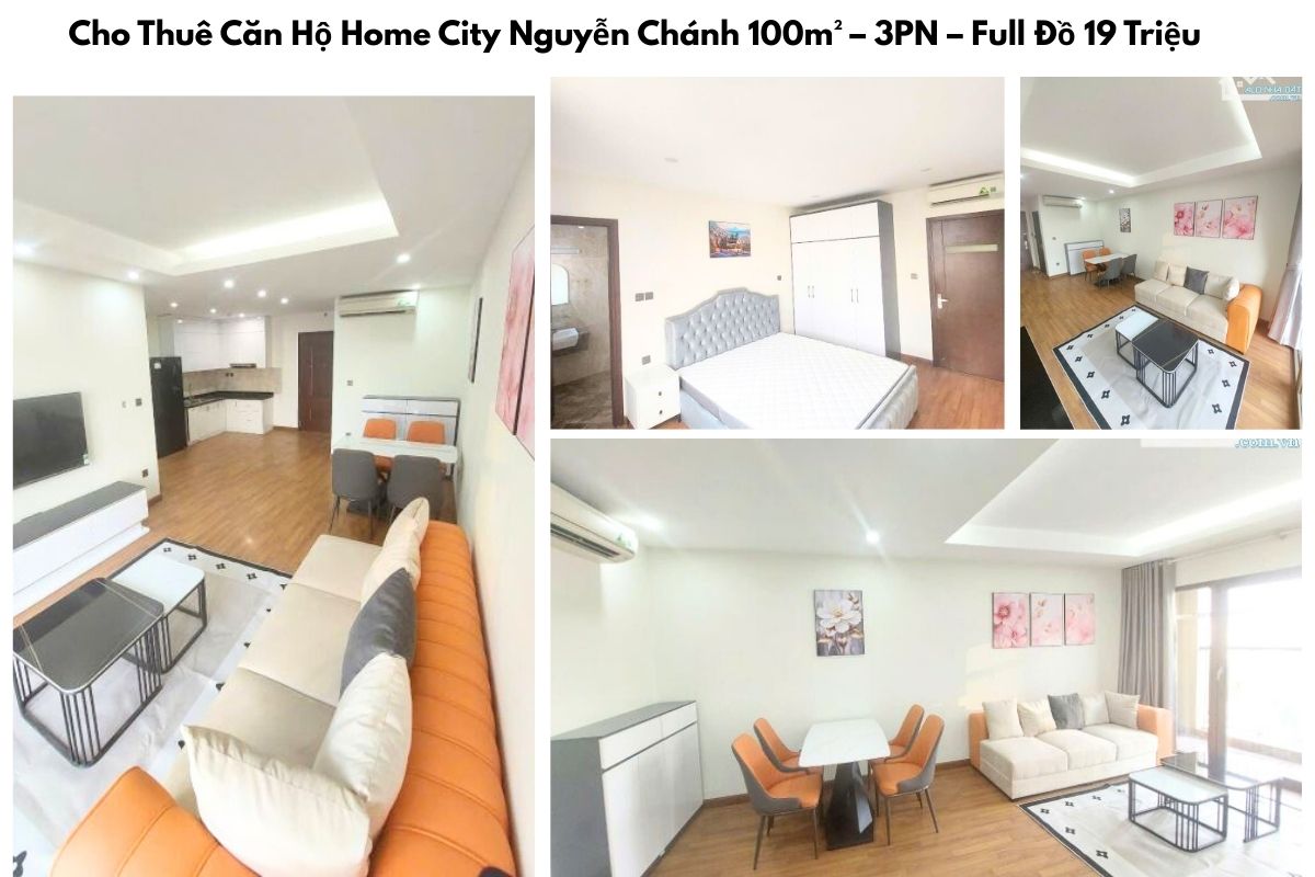 Cho Thuê Căn Hộ Home City Nguyễn Chánh 100m² – 3PN – Full Đồ 19 Triệu