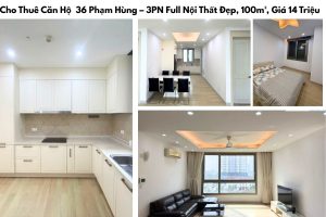 Cho Thuê Căn Hộ FLC 36 Phạm Hùng – 3PN Full Nội Thất Đẹp, 100m², Giá Chỉ 14 Triệu
